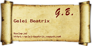 Gelei Beatrix névjegykártya